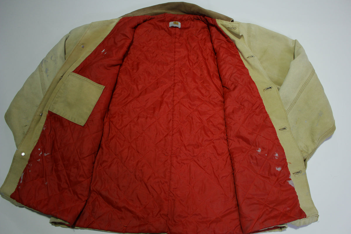 Carhartt C02 Traditional Duck Arctic Quilt Lined Barn Chore Coat Work Jacket 4 Pocket