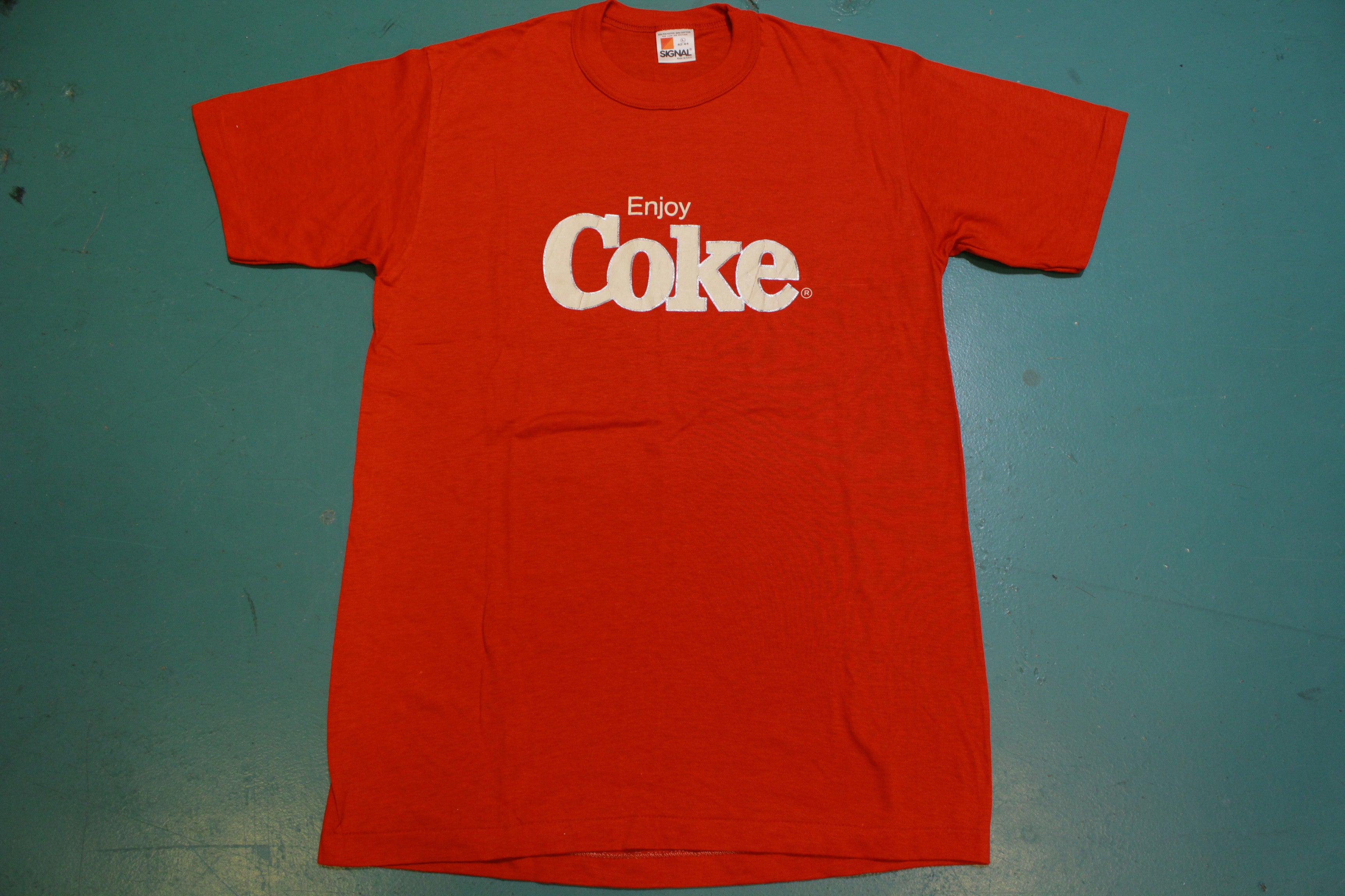 Enjoy Coke Signal Made In USA Coca Cola Single Stitch Vintage 80's