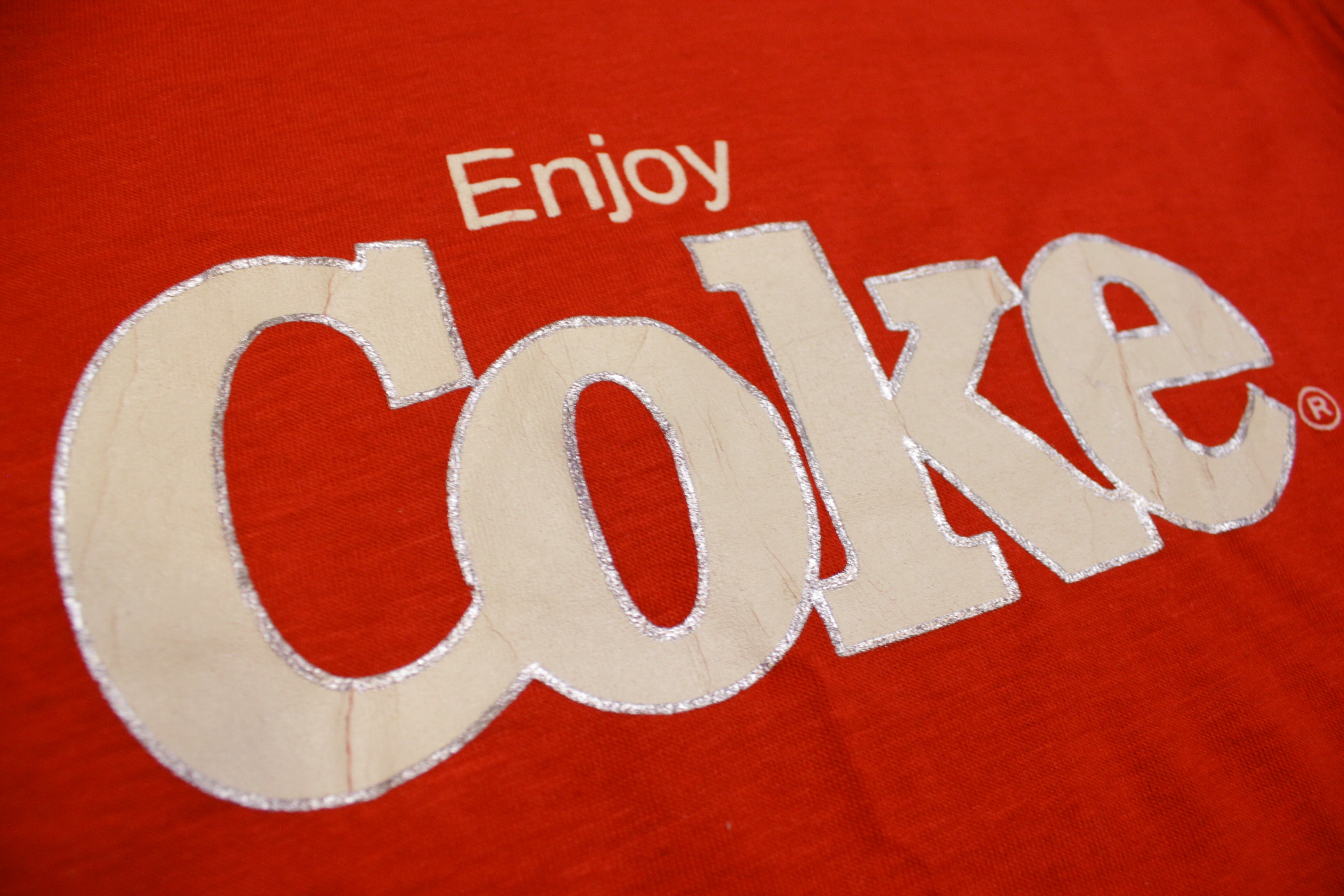 Enjoy Coke Signal Made In USA Coca Cola Single Stitch Vintage 80's