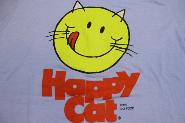 Happy Cat Brand Cat Food Vintage 80's NWOT T-Shirt Single Stitch