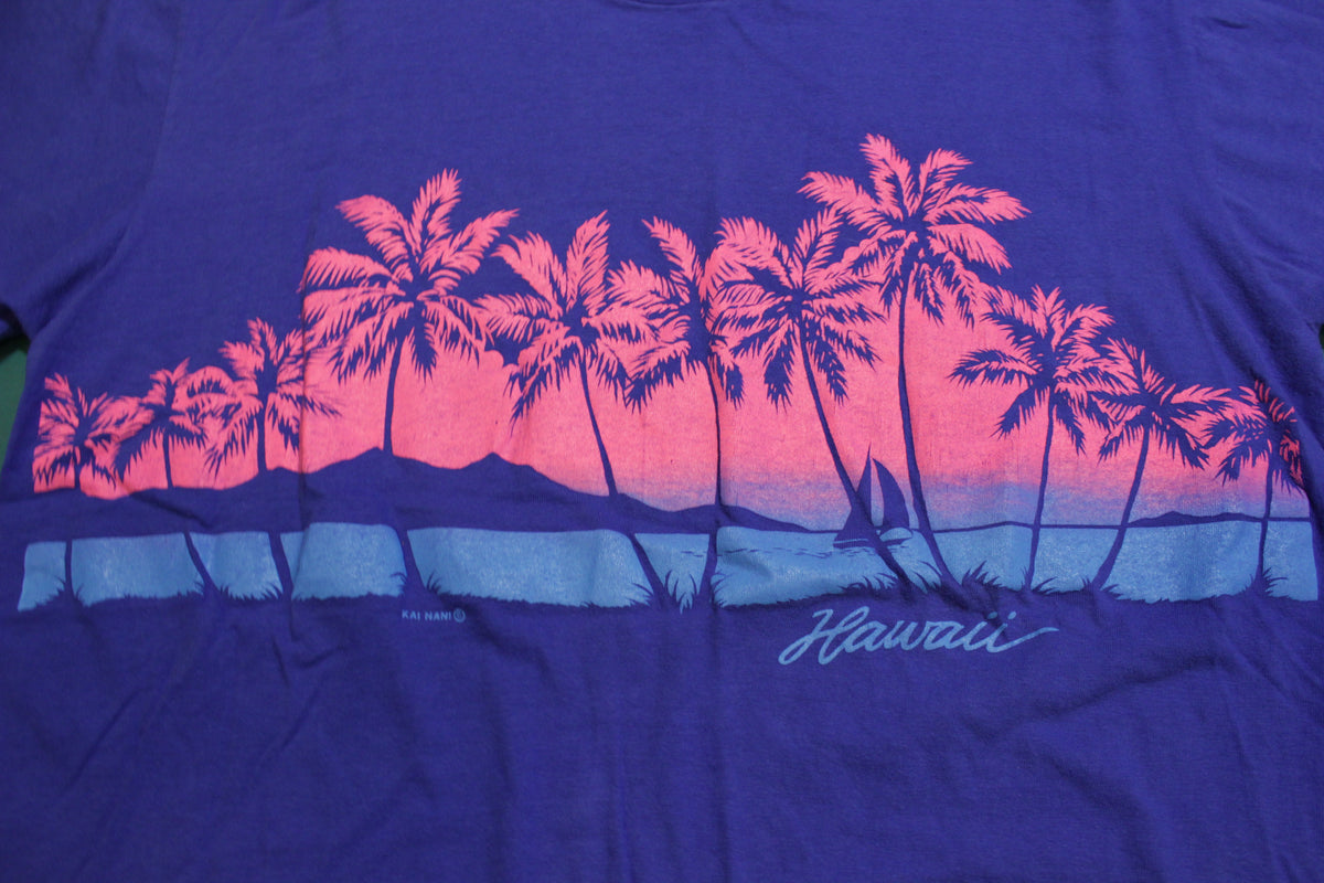 Hawaii Single Stitch Beach Sunset 80's Vintage T-shirt