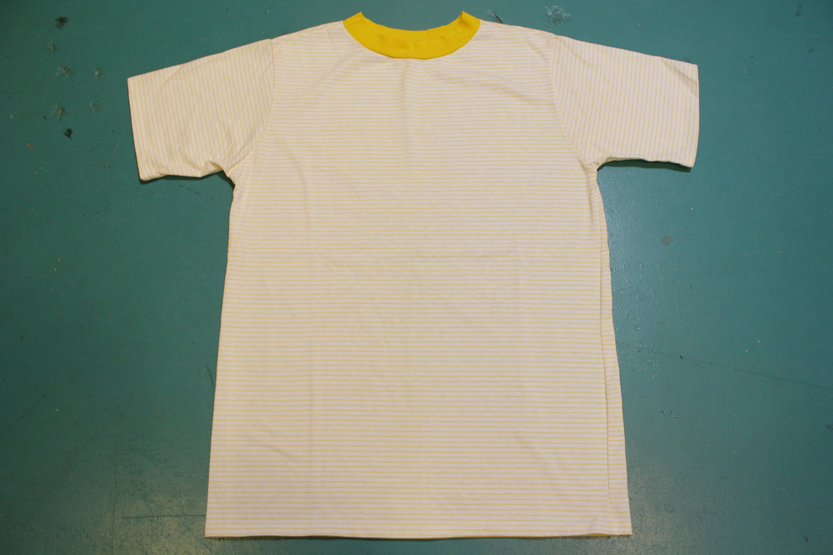 Yellow Striped Single Stitch Made In USA 80's Vintage T-shirt