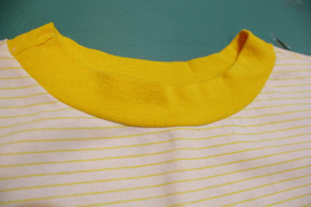 Yellow Striped Single Stitch Made In USA 80's Vintage T-shirt