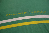 Central Washington University Champion Blue Bar Single Stitch 80's Vintage T-shirt