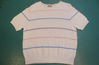 Dragonfly Made IN USA Vintage Knit Striped Women's 80's Short Sleeve Top