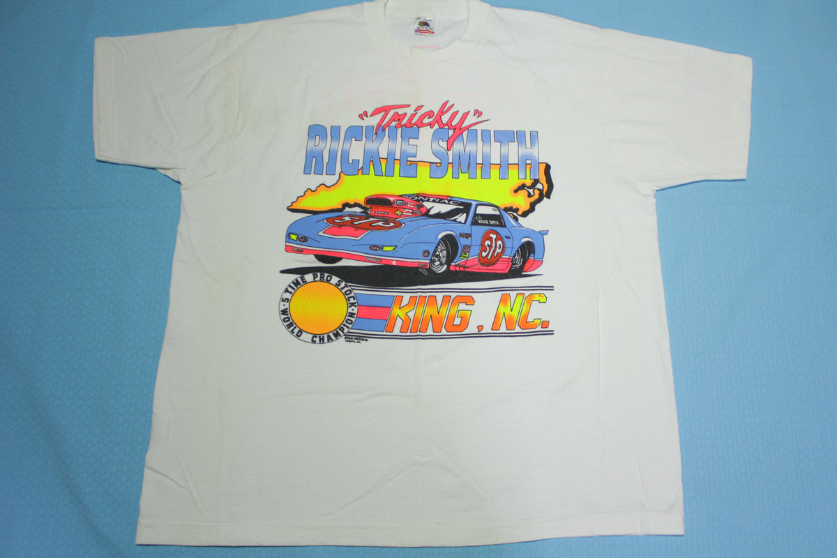 Tricky Rickie Smith STP 5 Time Pro Stock Champion King NC Vintage 90s Racing T-Shirt