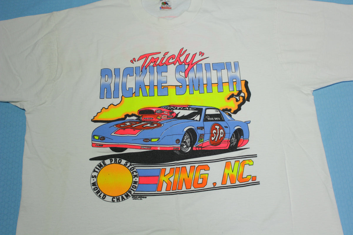 Tricky Rickie Smith STP 5 Time Pro Stock Champion King NC Vintage 90s Racing T-Shirt