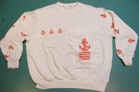 Jantzen Anchors Nautical Vintage Huge Giant Front Pocket 80's Sweatshirt