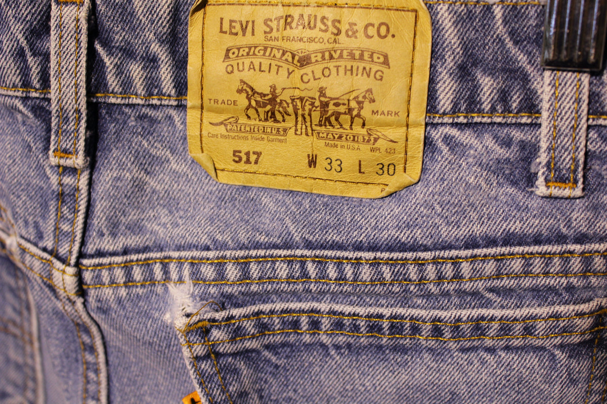 mareridt Fritagelse maske Levis Vintage 80s Orange Tab 517 Faded Denim Jeans Made in USA Men's S –  thefuzzyfelt