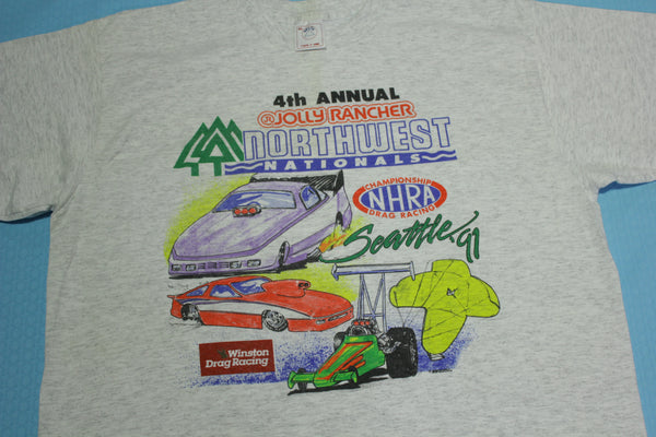 Northwest Nationals 4th Annual Jolly Rancher Vintage 1991 Seattle NHRA Drag Racing T-Shirt