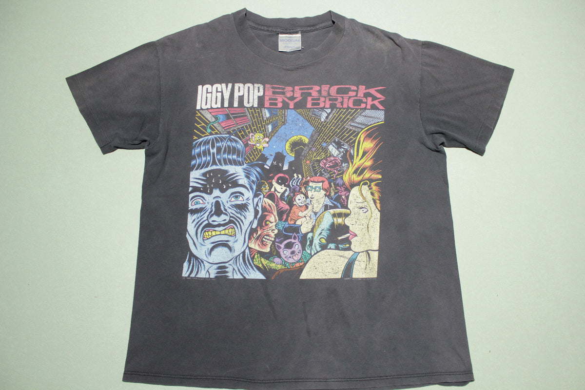 Iggy Pop Brick by Brick Vintage 1990 Brockum Licensed USA T-Shirt