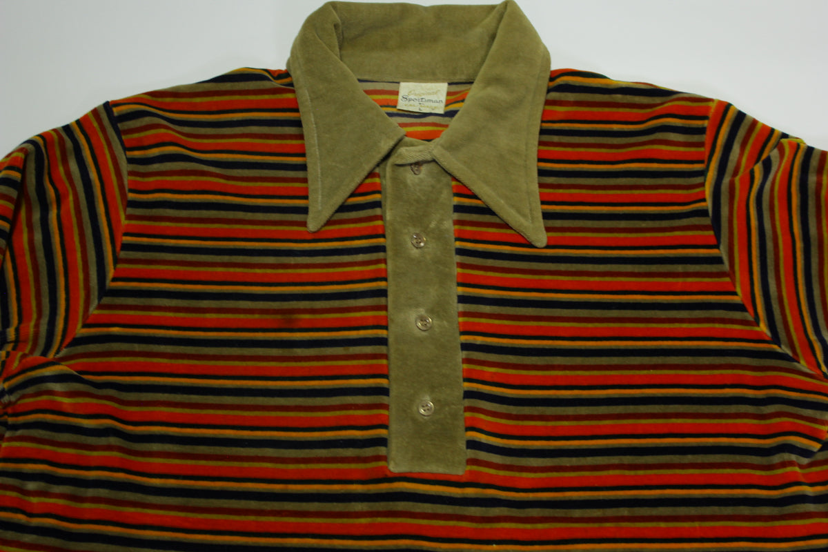 Original Sportsman by Cal-Made Velour Striped Vintage 60's Sweater