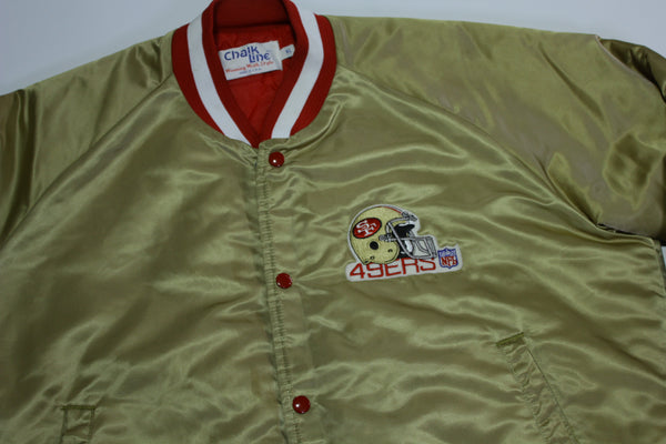 San Francisco 49ers Vintage 80's Satin Chalk Line Made in USA Quilt Lined NFL Jacket