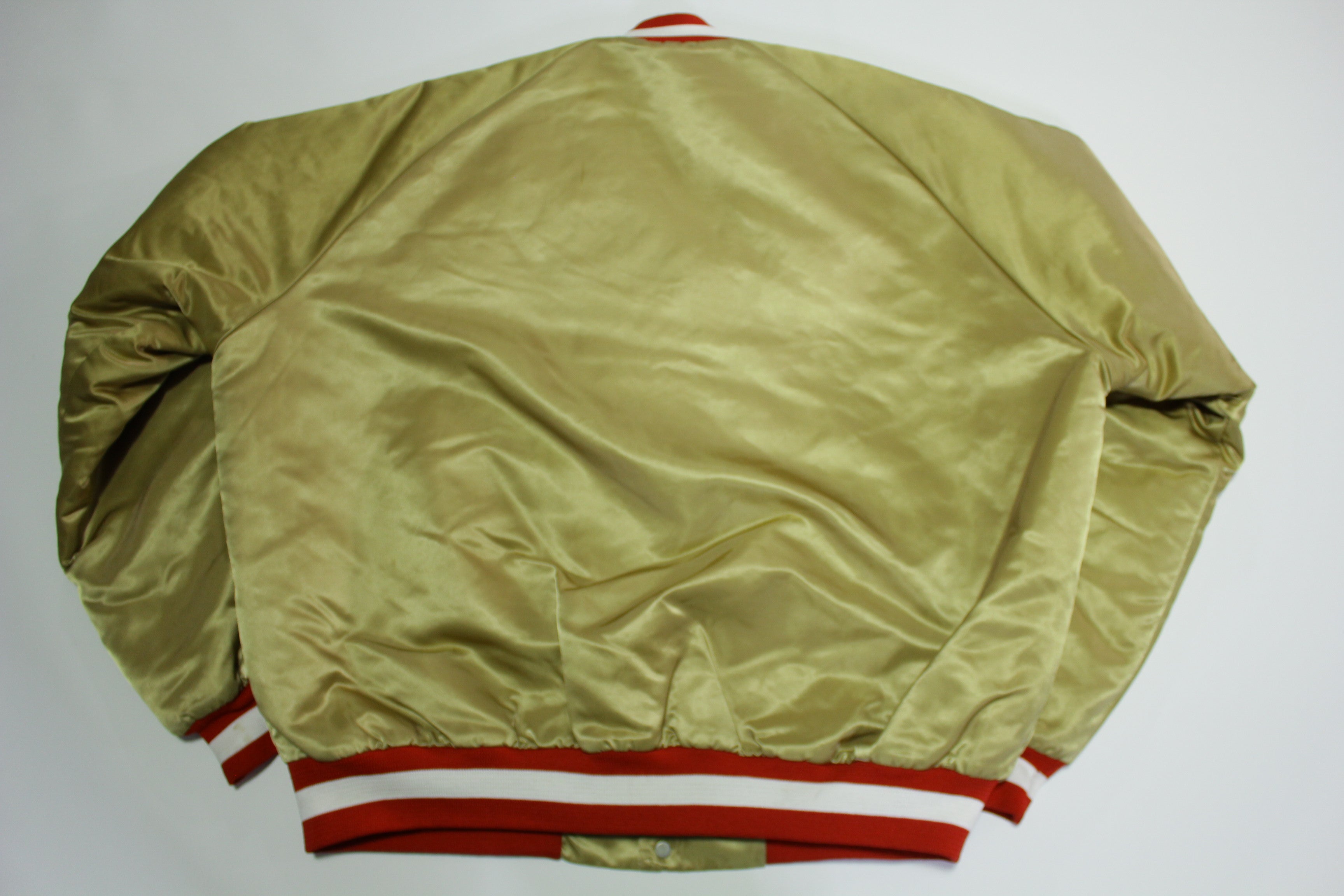 Vintage 80s NFL retailer San Francisco 49ers Jacket Sz XXL Satin Chalk Line Gold USA Made