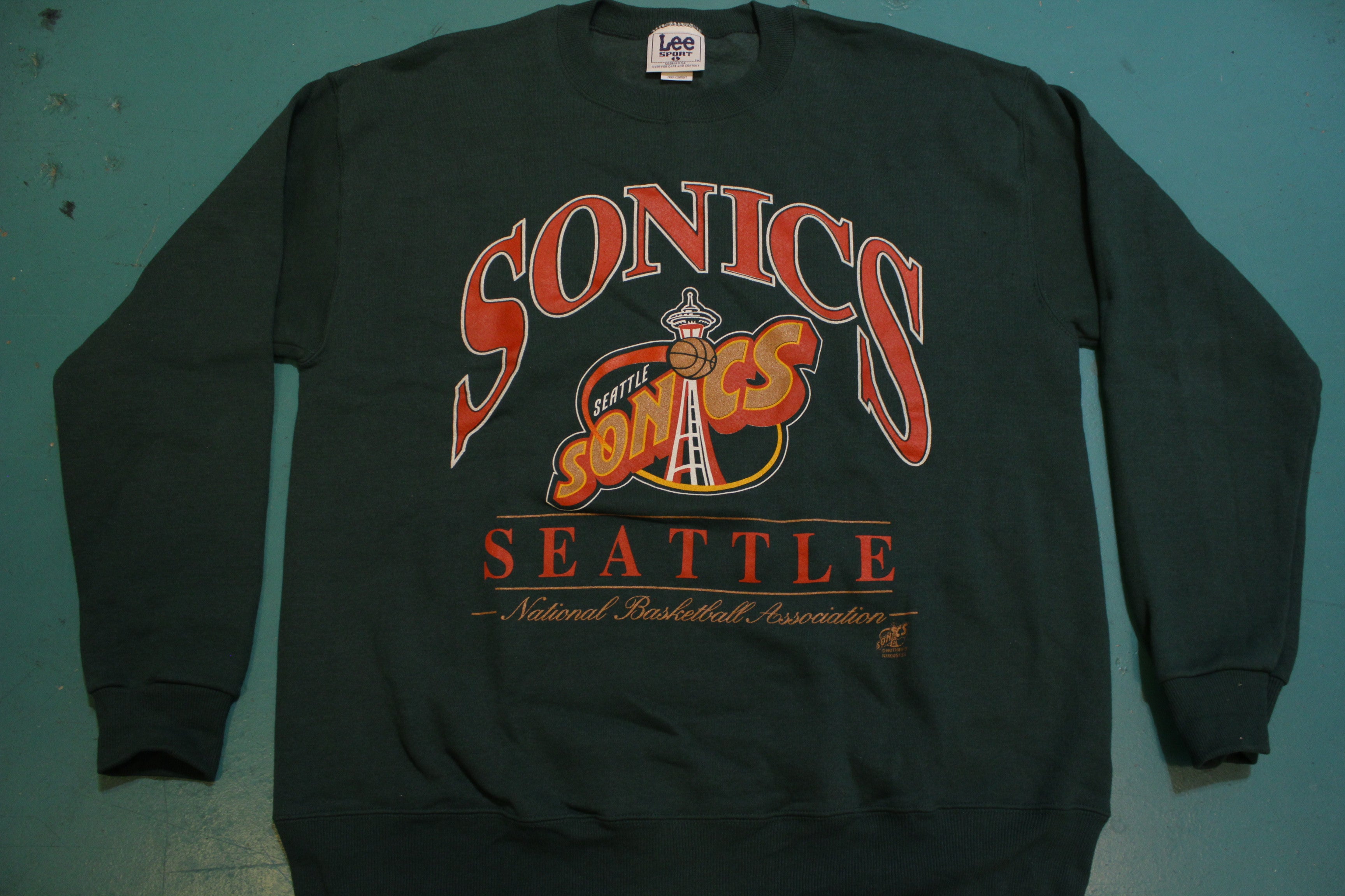 Seattle Sonics Deadstock Mint Lee Sport Nutmeg USA Made 90's