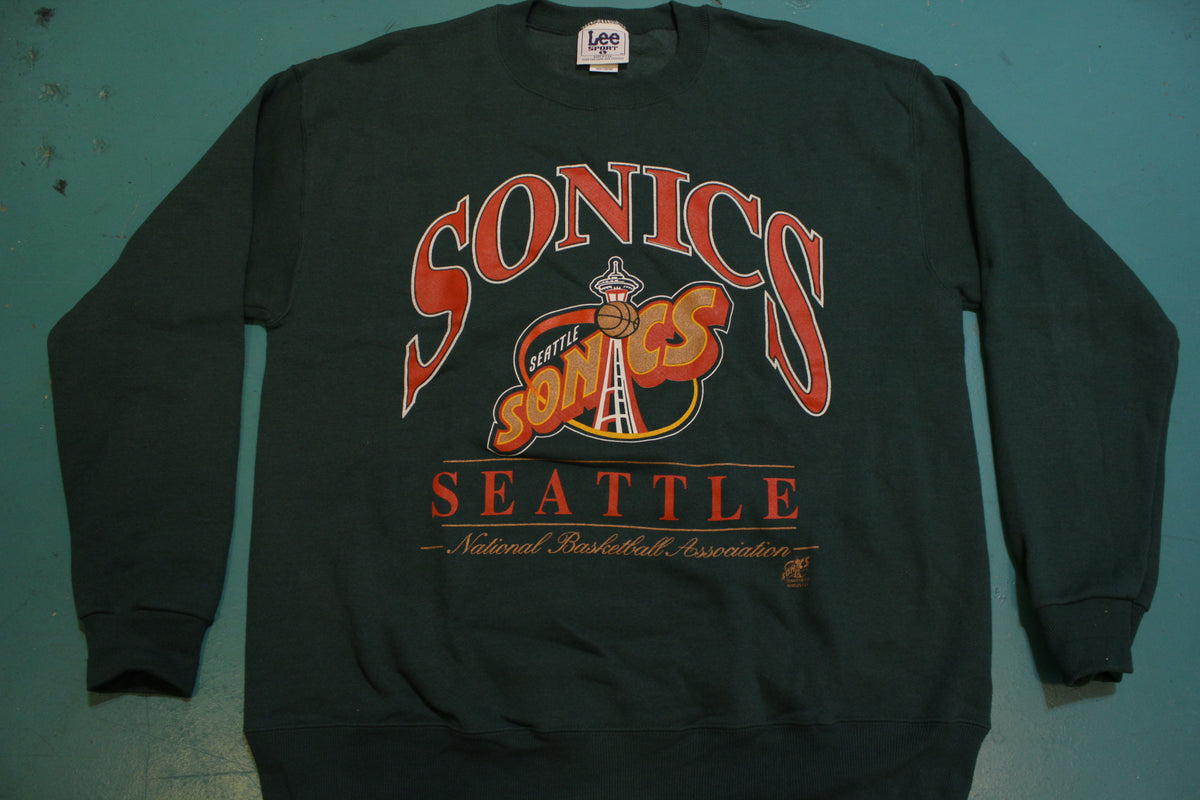 Seattle Sonics Deadstock Mint Lee Sport Nutmeg USA Made 90's Crewneck Sweatshirt