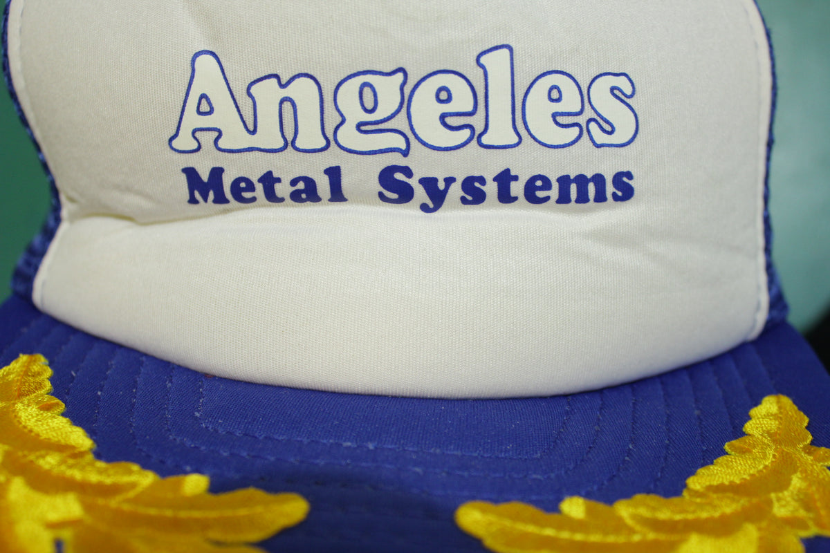 Angeles Metal Systems Gold Leaf Vintage 80's Adjustable Back Snapback Hat