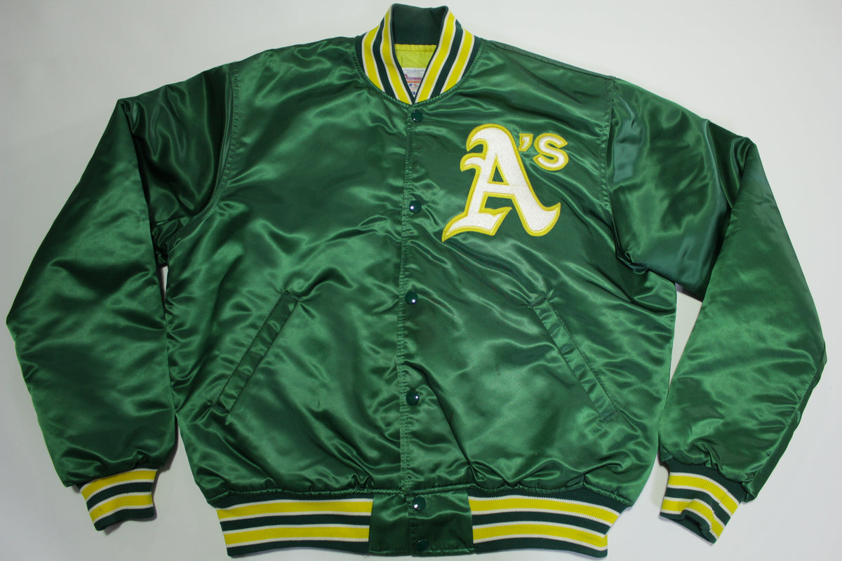 Oakland Athletics Vintage 80's Satin Starter Made in USA Quilt Lined MLB Jacket