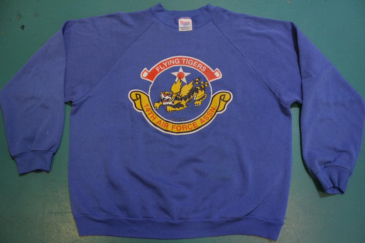Flying Tigers Of The 14th Air Force Assn. Vintage Military 90's Crewneck Sweatshirt
