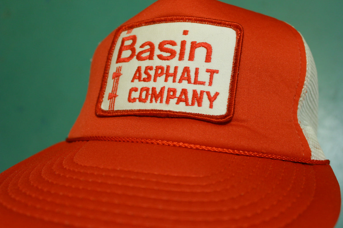 Basin Asphalt Company Vintage 80's Adjustable Back Snapback Hat