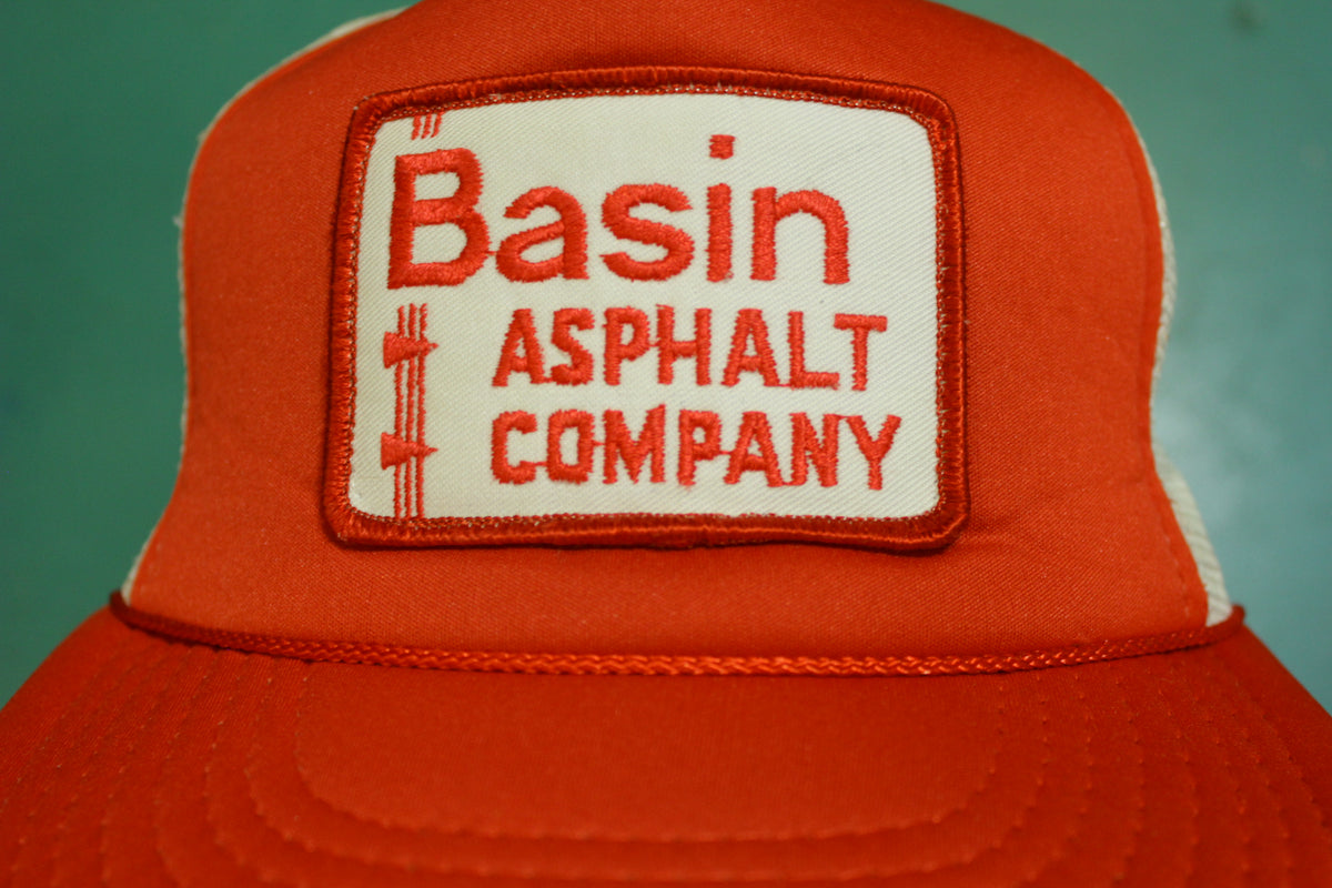 Basin Asphalt Company Vintage 80's Adjustable Back Snapback Hat