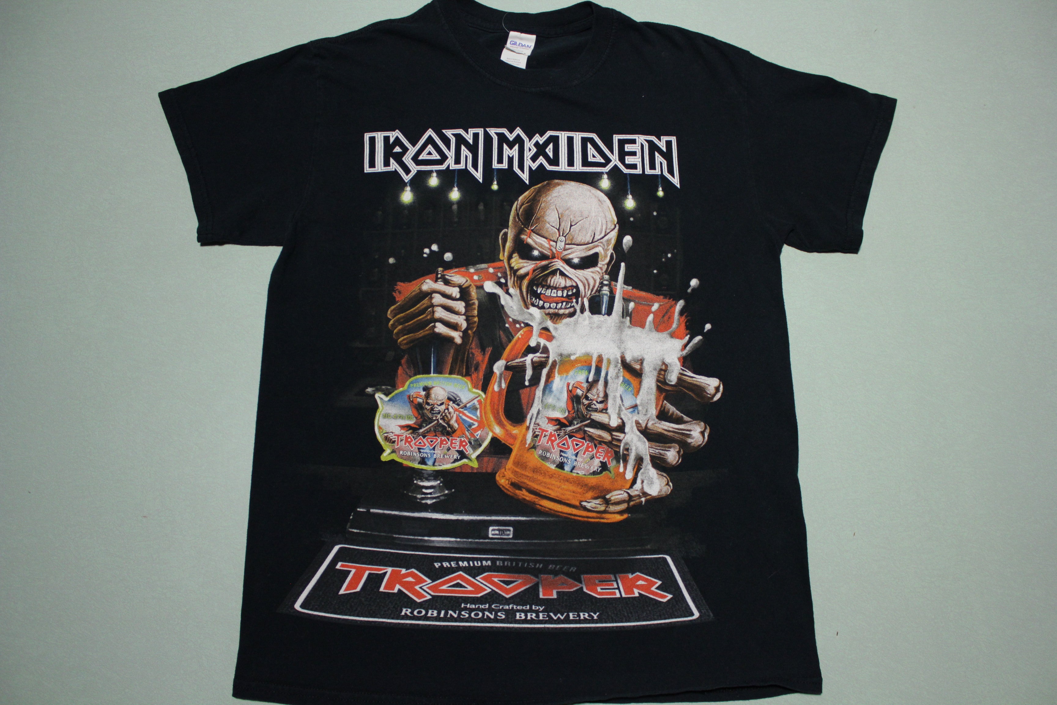 IRON MAIDEN Tシャツ Iron Maiden 666 Trooper Beer 00's Double Sided British Brew Metal