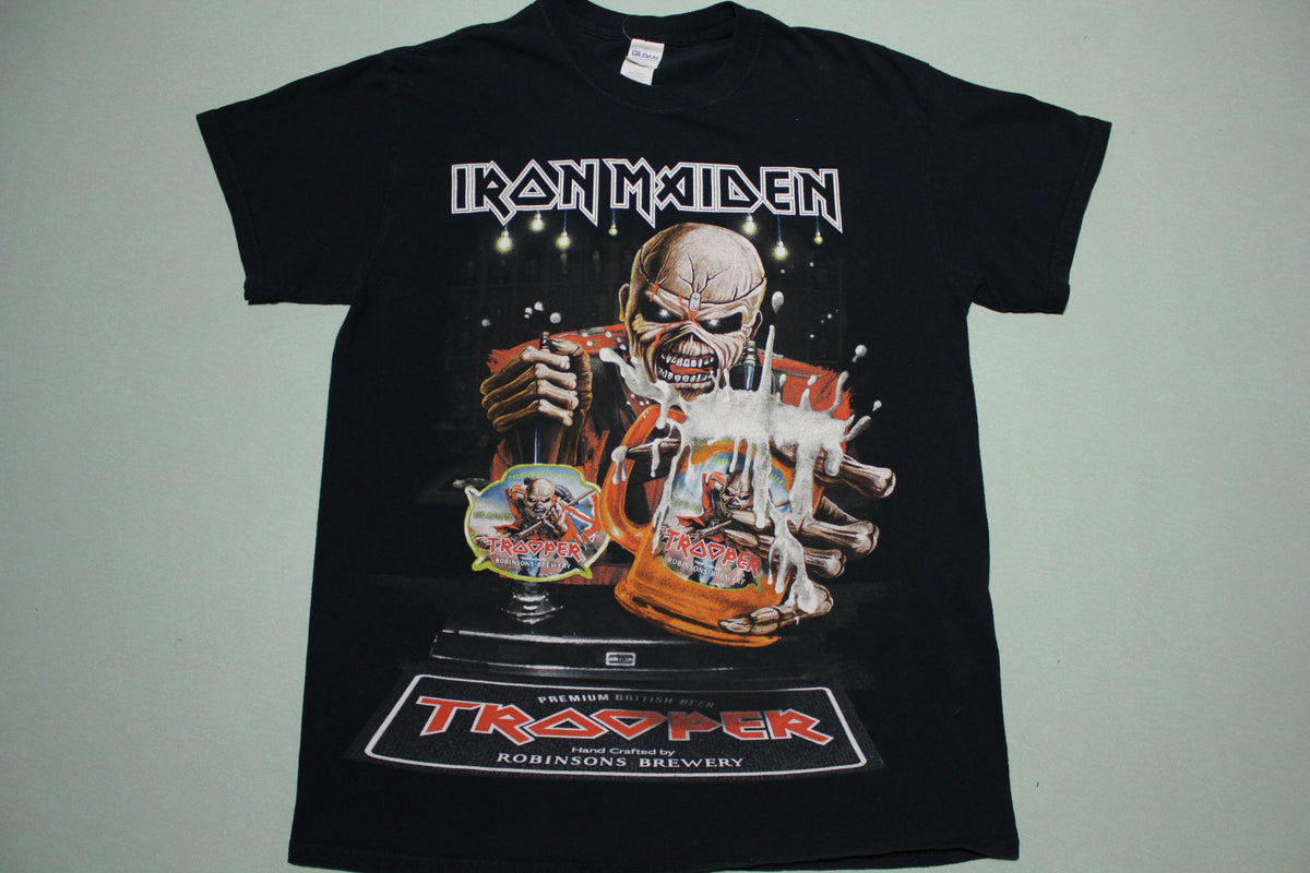Iron Maiden 666 Trooper Beer 00's Double Sided British Brew Metal T-Shirt