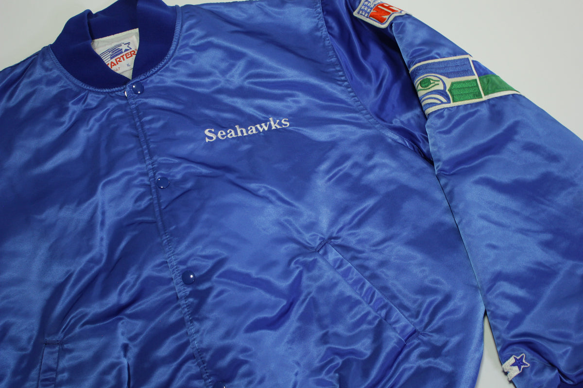 Seattle Seahawks Vintage 80's Satin Starter Made in USA Quilt Lined NFL Jacket