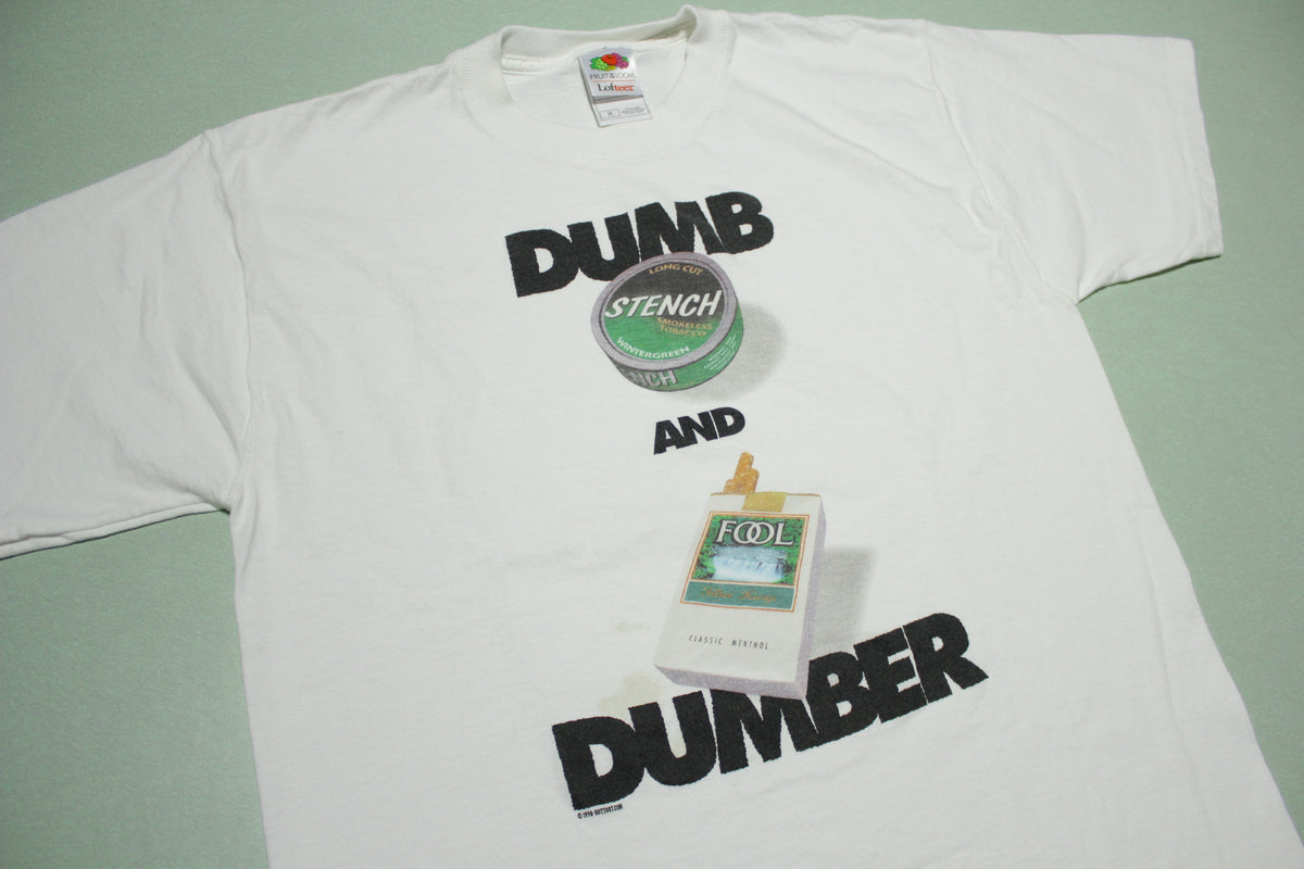 Dumb And Dumber Vintage 1998 90's Anti Smoking Parody Movie Promo T-Shirt