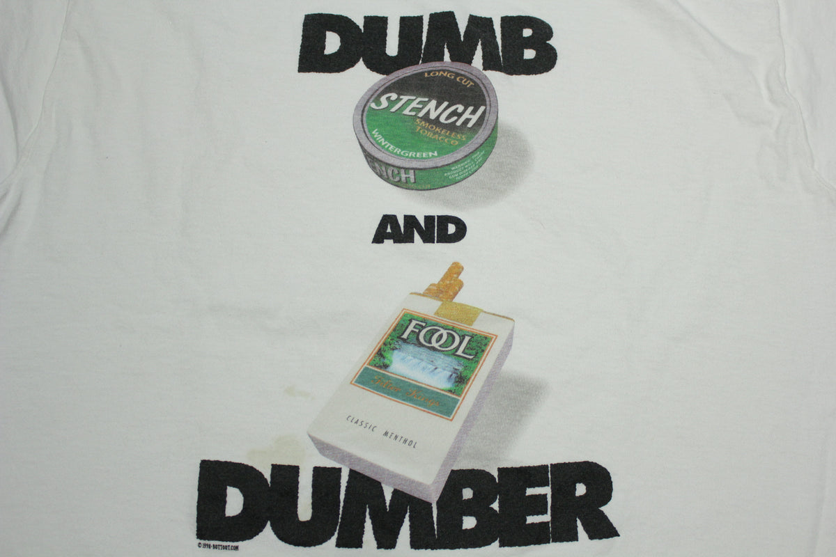 Dumb And Dumber Vintage 1998 90's Anti Smoking Parody Movie Promo T-Shirt
