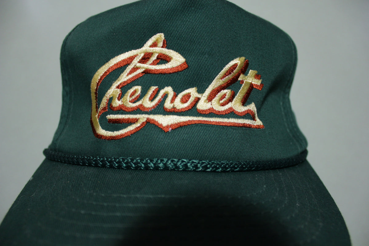 Chevrolet Script Embroidered Vintage 80's Adjustable Back Snapback Hat