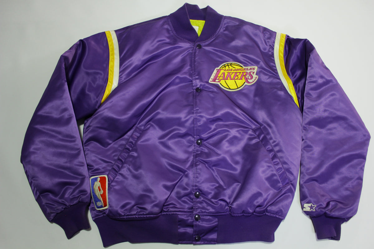 Vintage Los Angeles Lakers NBA satin bomber jacket. Tagged as a