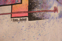 1990 San Segal Vintage Utah Collegiate Extreme Ski Sweatshirt. 90's Fluorescent