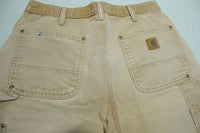 Carhartt Vintage Distressed B136 Double Knee Front Work Construction Utility Pants BRN