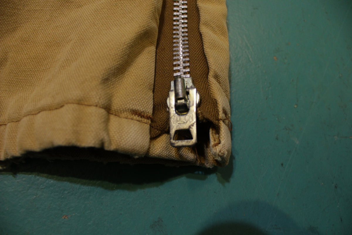 Key Imperial Aristocrat Vintage Quilt Lined 70's Talon Zipper Overalls Bibs Large Short