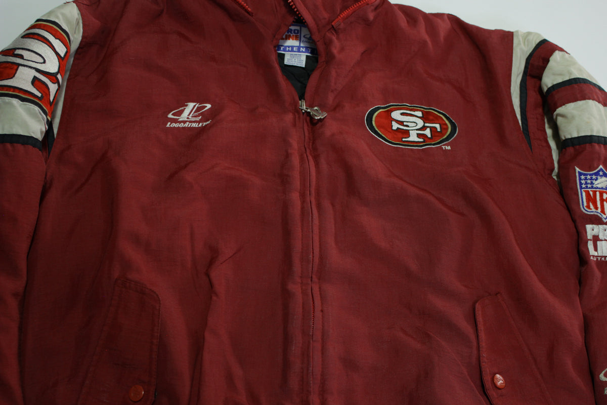 San Francisco 49ers Vintage 90's Logo Athletic Distressed Puffer Parka Jacket