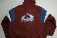 Colorado Avalanche Vintage 90's Hockey Pullover Quilt Lined Hooded Team NHL Jacket