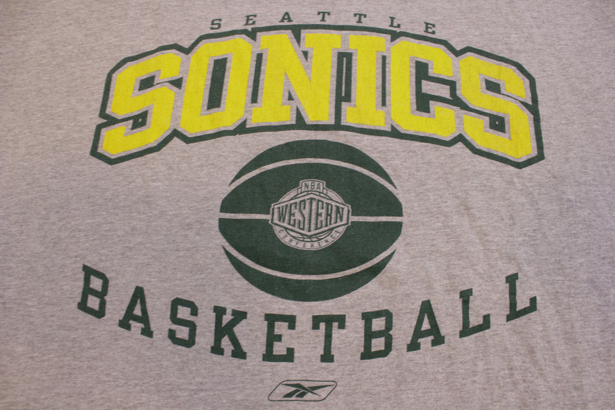 Seattle Sonics Western Conference Basketball Reebok 90's Vintage T-shirt