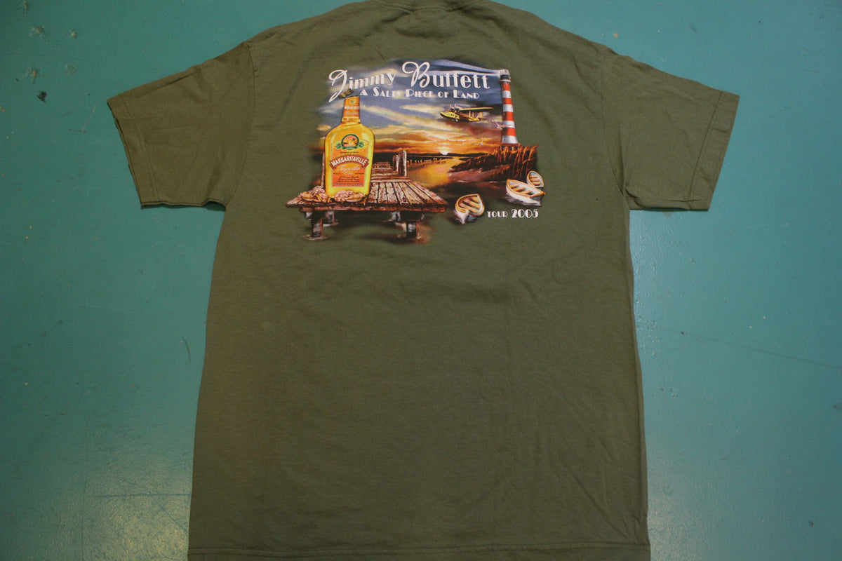Jimmy Buffett A Salty Piece of Land 2005 Double Sided Vintage Concert T-Shirt