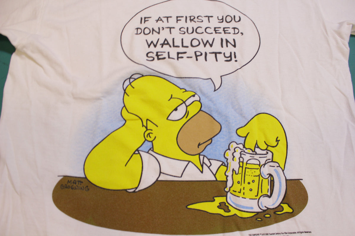 Simpsons Homer Wallow in Self-Pity Beer 1998 USA Vintage 90's Single Stitch T-Shirt