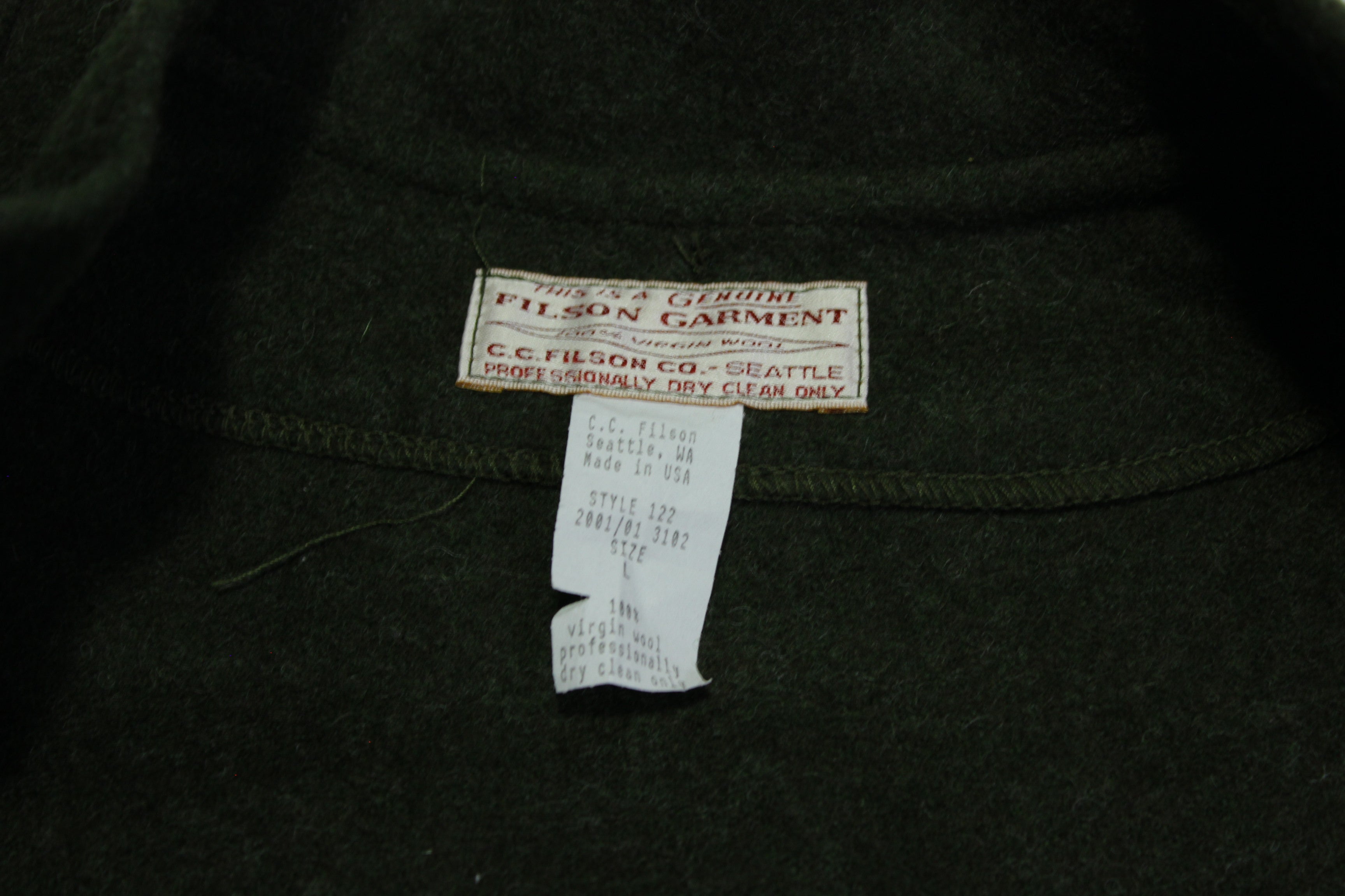 Vtg popular 2001 filson mackinaw vest