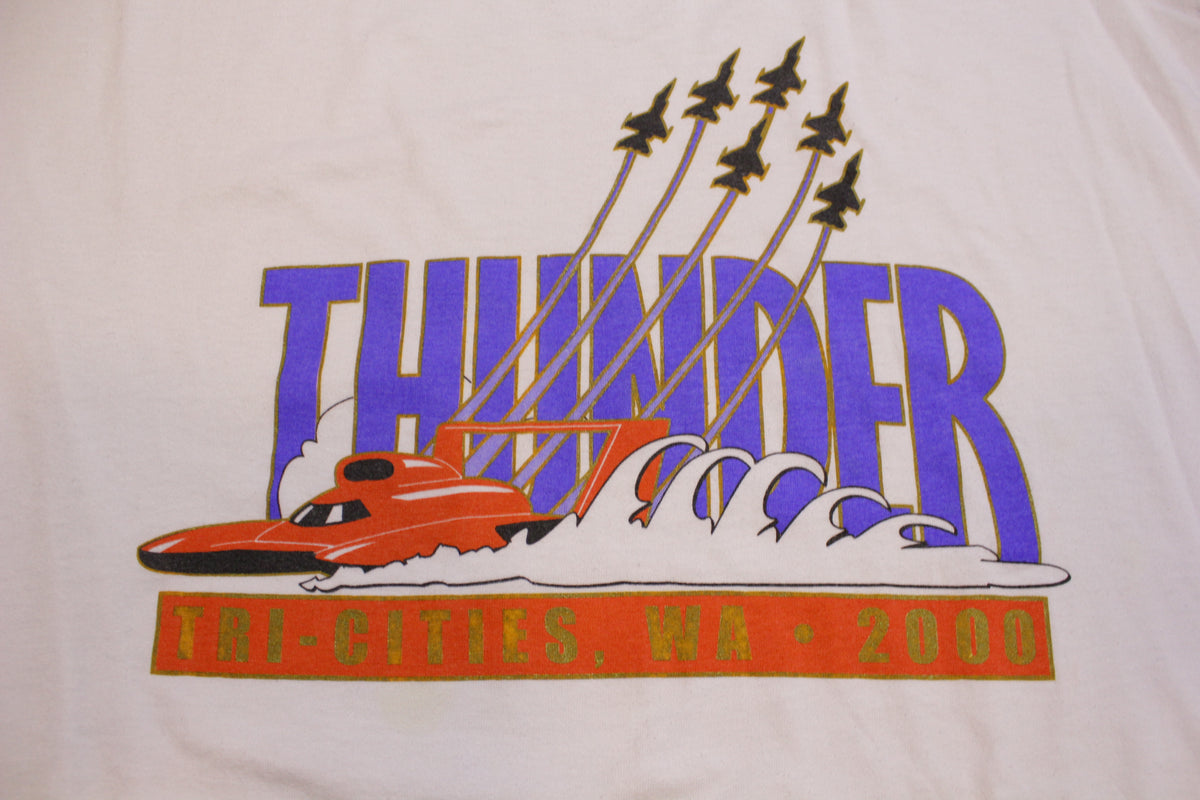 Tri-Cities WA Thunder Hydroplane Racing Vintage 2000 Water Follies T-Shirt