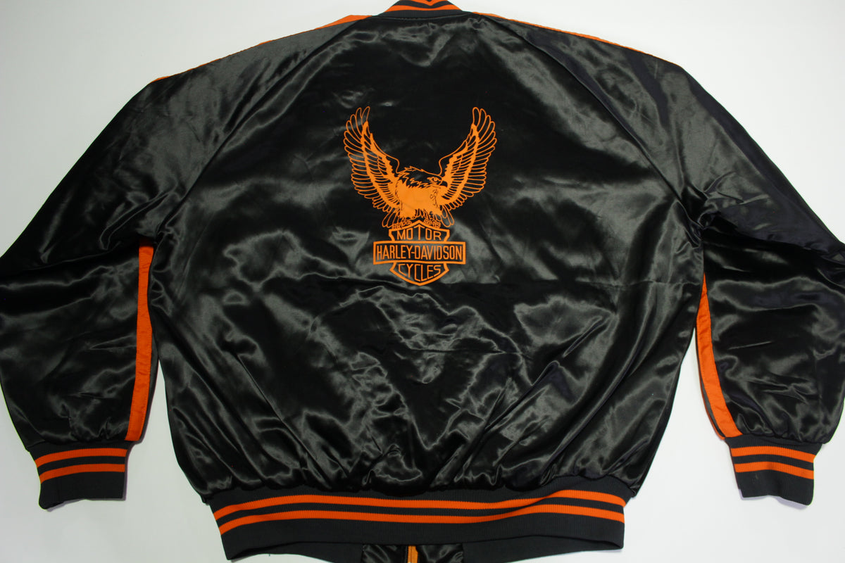 Harley Davidson Motorcycles Vintage 70's 80's AMF Bomber Satin Riding Jacket