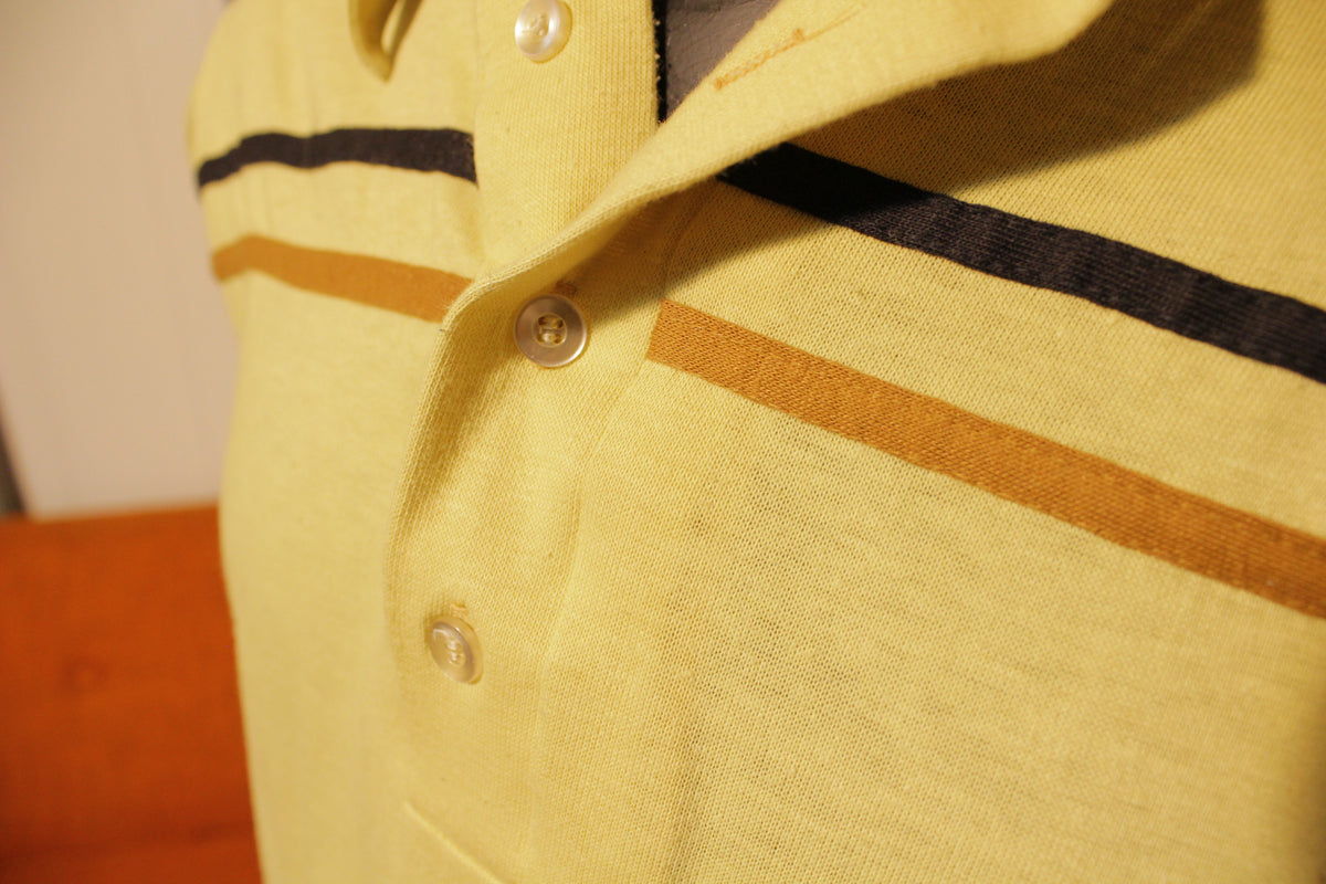 John Blair Menswear Striped Vintage 70's Disco Polo Shirt.