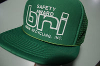 BRI Basin Recycling Inc. Vintage 80's Adjustable Back Snapback Trucker Hat