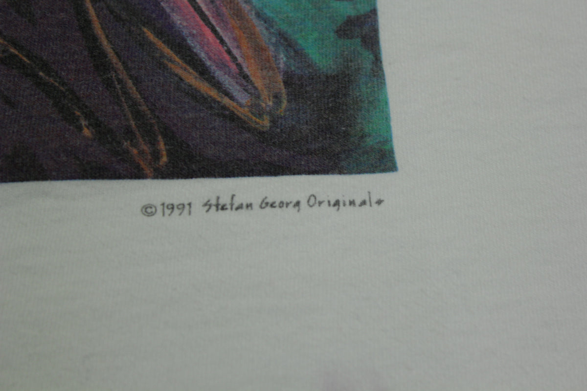 BRONCO Stefan Georg Originals 1991 Vintage 90's NYC Oneita Single Stitch Art T-Shirt