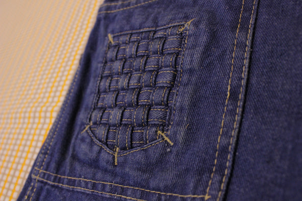 Kmart 70's Latice Jean Shorts. Rare Unique Vintage Weave Pattern Denim Cut Offs.
