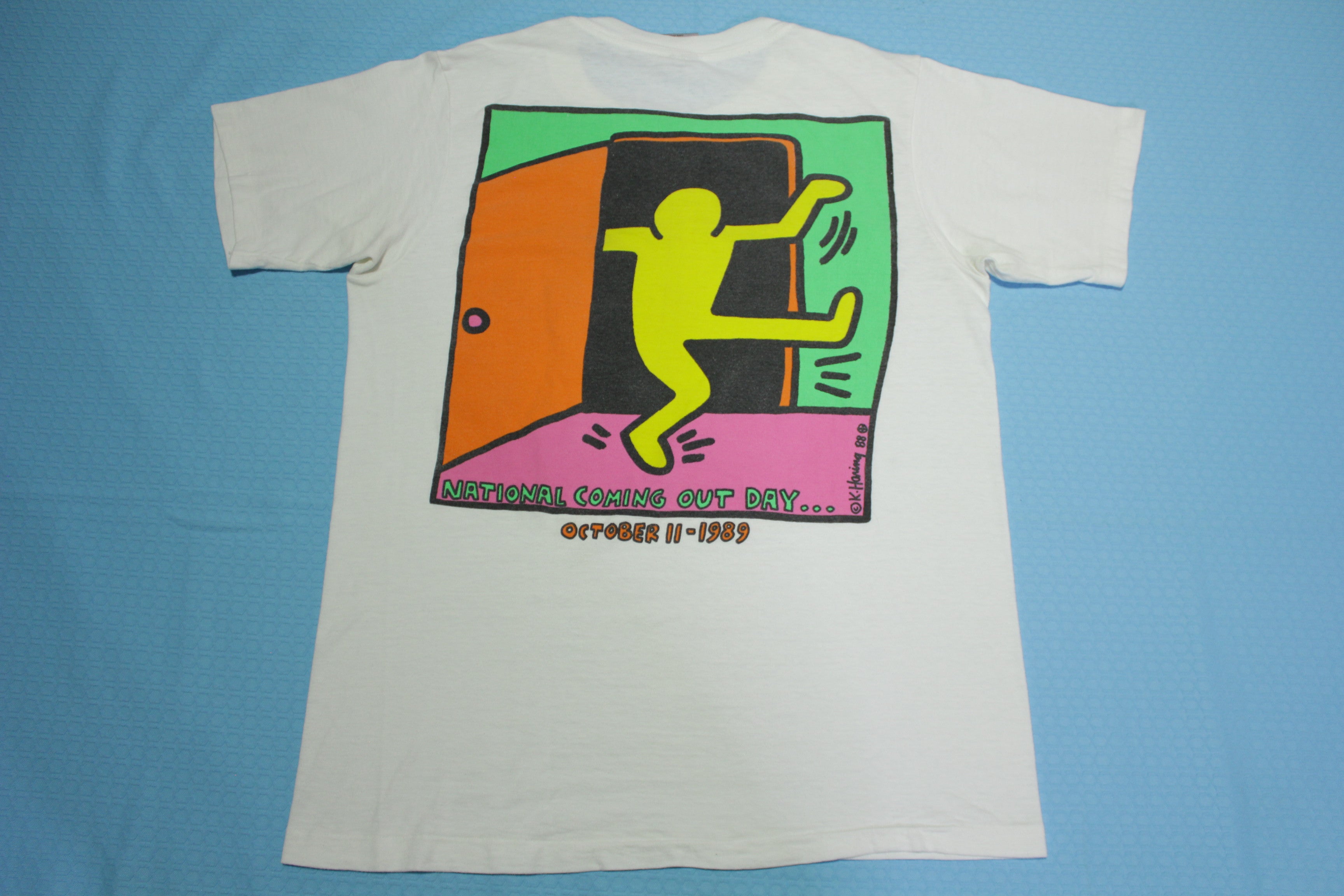 Keith Haring 1989 Vintage 80s National Coming Out Day Gay LGBQT