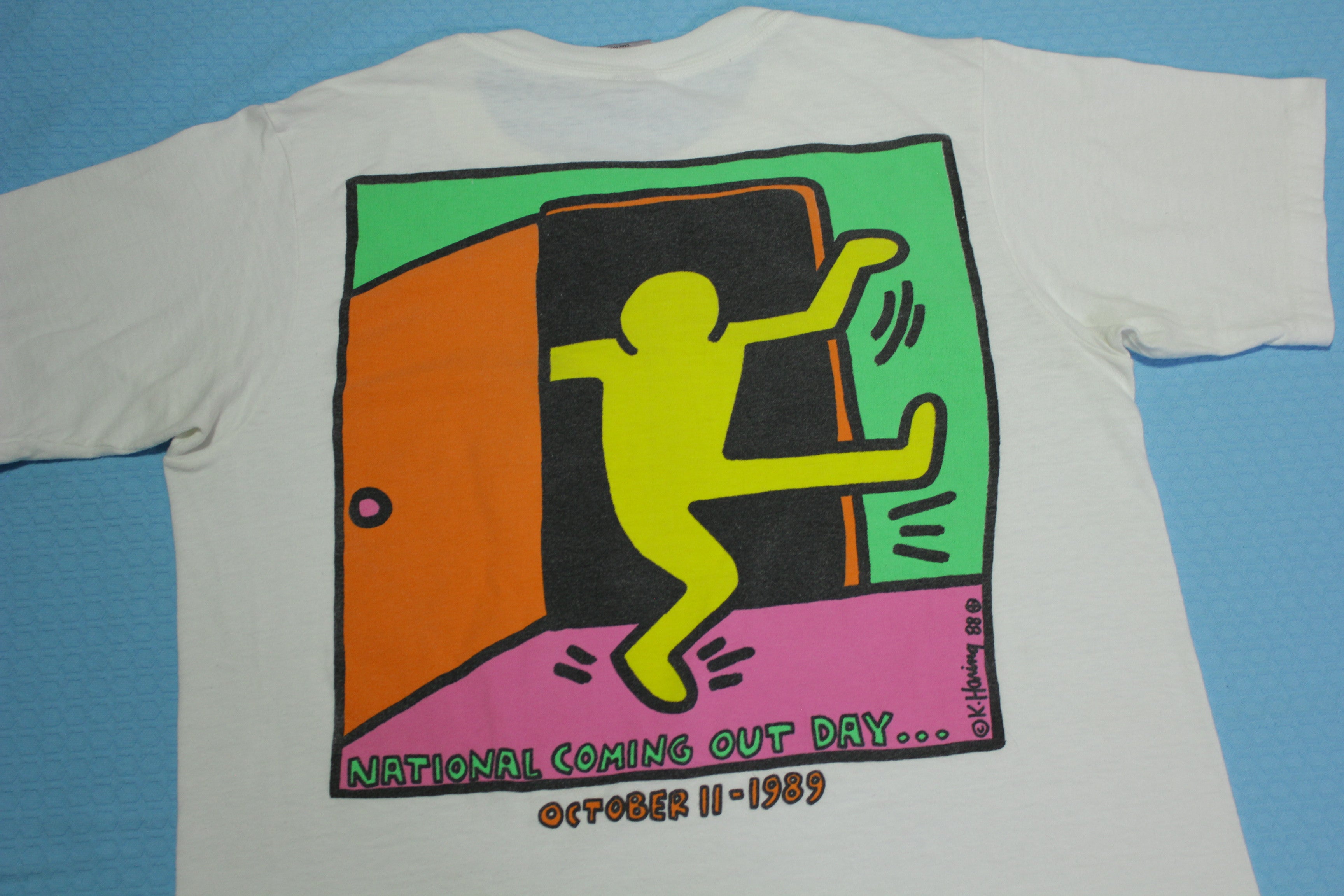 Keith Haring 1989 Vintage 80s National Coming Out Day Gay LGBQT