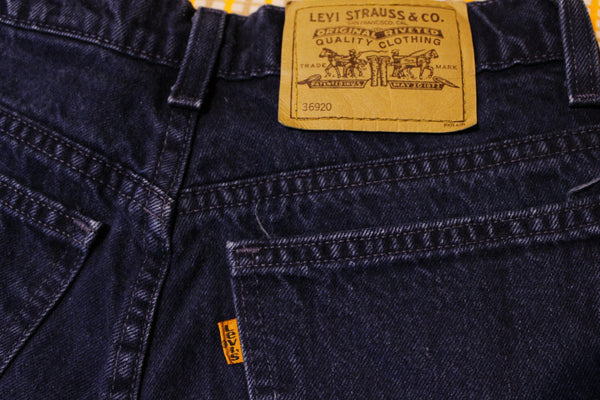 Levis Orange Tab 920 Vintage Jean Shorts. 80's USA Made. Mint Dark Indigo!